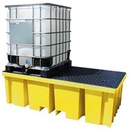 Modular IBC spill pallet for efficient hazardous material storage