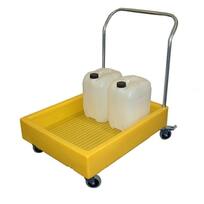 Mobile spill trolley for safe transport of hazardous liquids